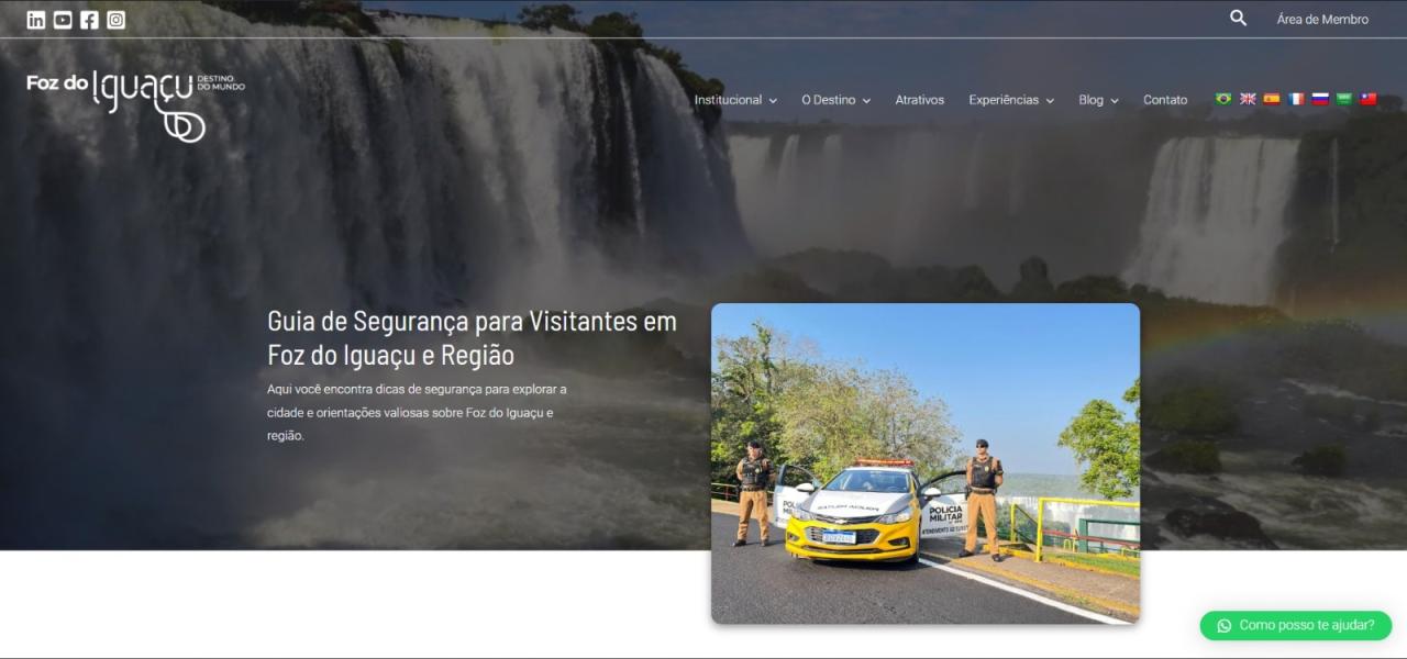 Guia on-line reúne dicas de segurança para visitantes em Foz do Iguaçu e na região trinacional