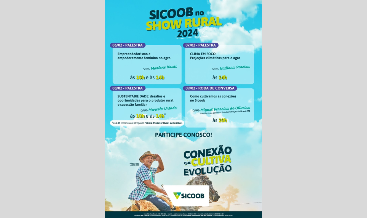 Sicoob leva volume recorde de crédito ao Show Rural