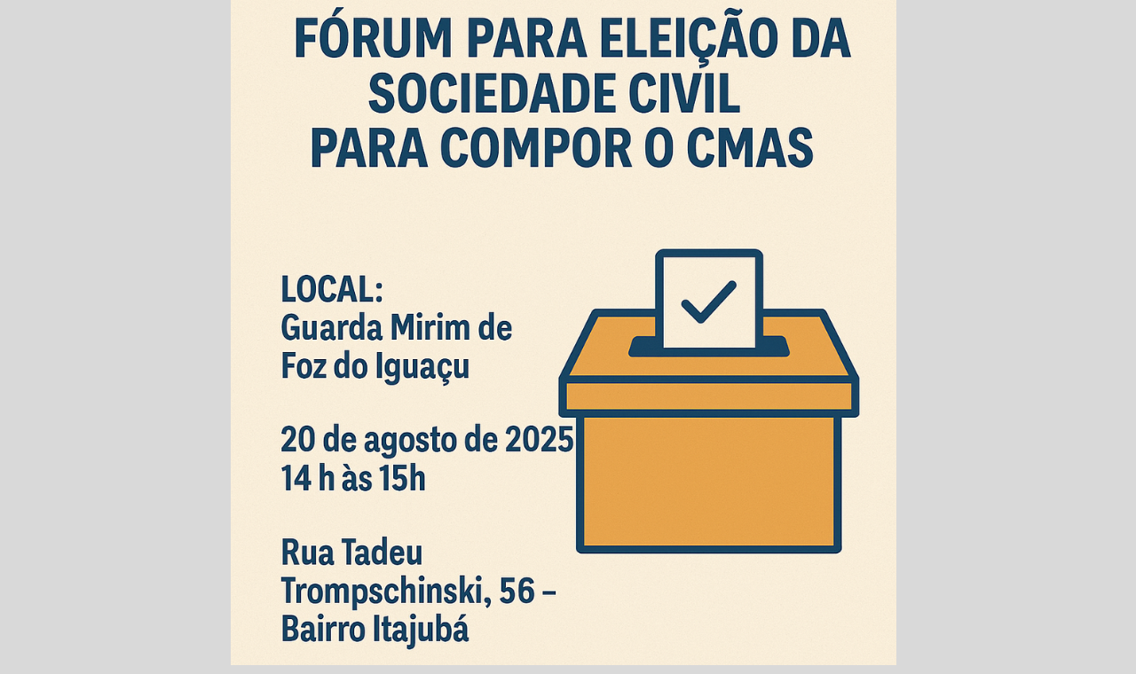 Eleições para representantes da sociedade civil do Conselho Municipal de Assistência Social serão dia 20 de agosto