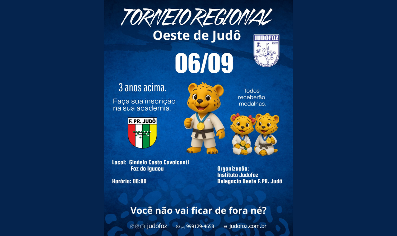 Torneio Regional Oeste de Judô reunirá mais de 900 atletas em Foz do Iguaçu