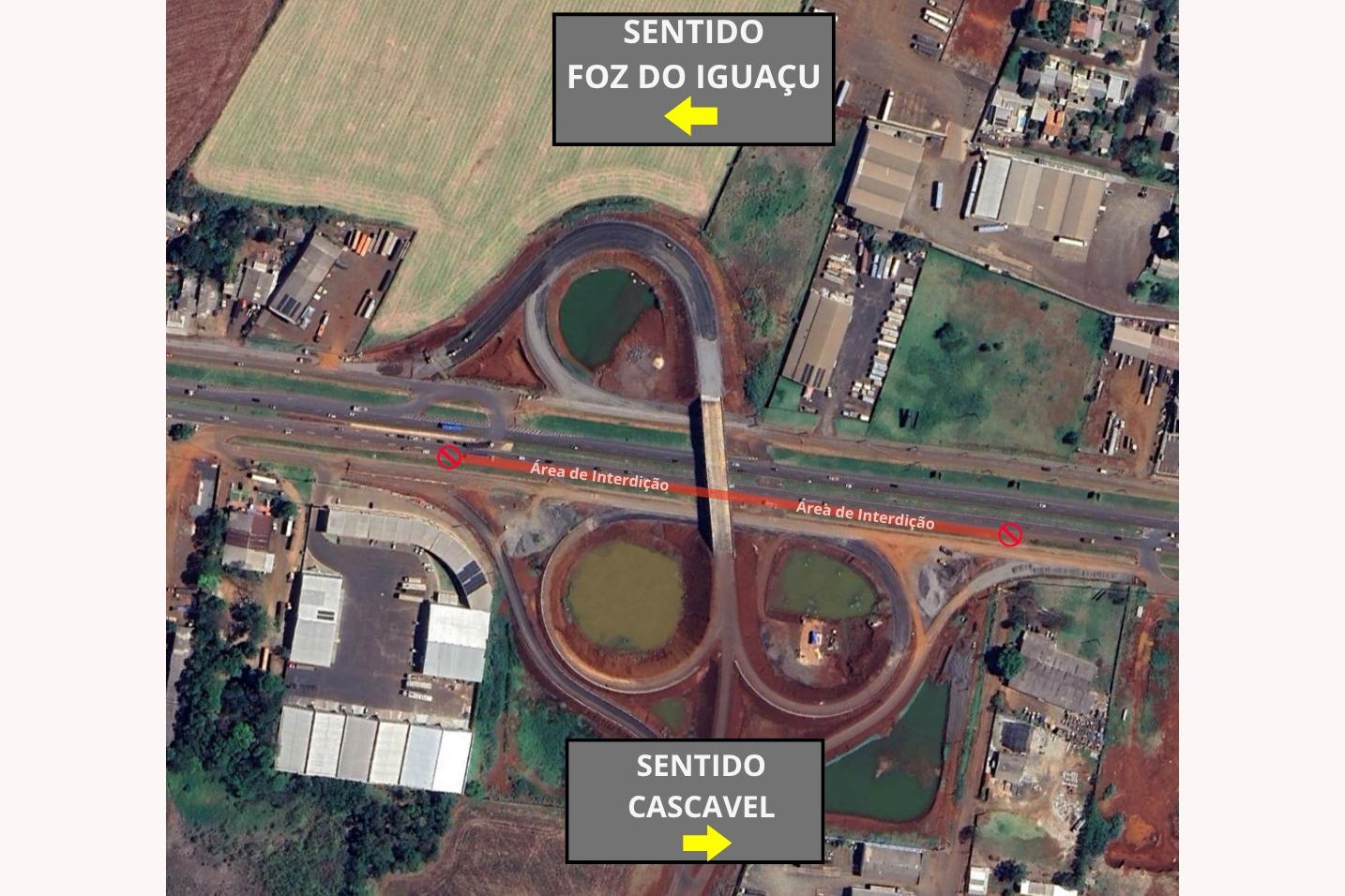 Perimetral Leste: BR-277 terá nova interdição parcial em Foz do Iguaçu a partir desta segunda