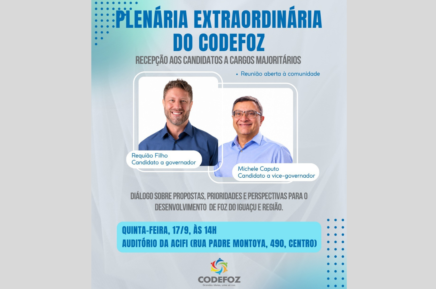 Requião Filho vai ao Codefoz em plenária de recepção aos candidatos