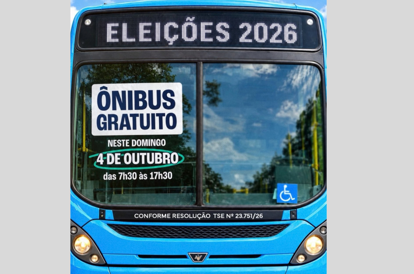 Transporte coletivo será gratuito das 7h30 às 17h30 neste domingo de eleições